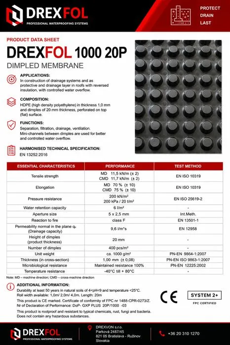 DREXFOL 1000 20P Műszaki adatlap (PDF)