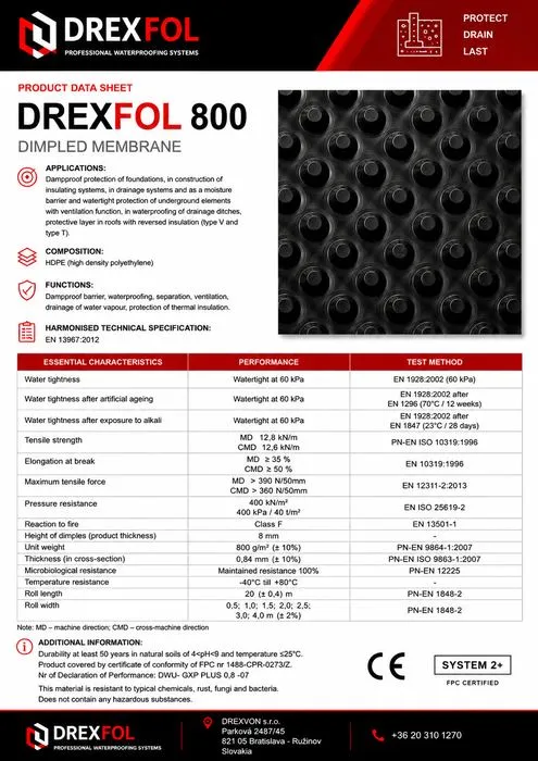 DREXFOL 800 Műszaki adatlap (PDF)